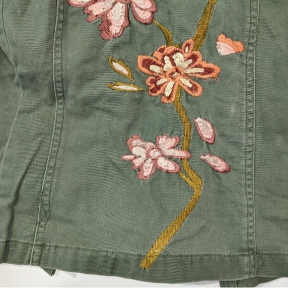 Ashley by 26 International Olive Jacket Embroidered Flowers, Women Small - Picture 7 of 10